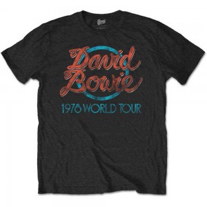 David Bowie Unisex T-Shirt: 1978 World Tour (Black) (Large)