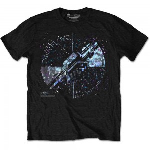 Pink Floyd Unisex T-Shirt: Machine Greeting Blue (Black) (Large)