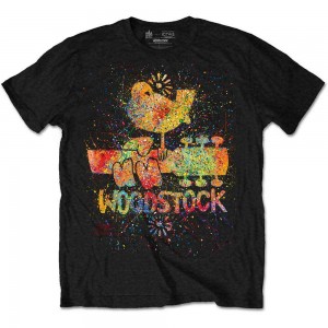 Woodstock Unisex T-Shirt: Splatter (Black) (Large)