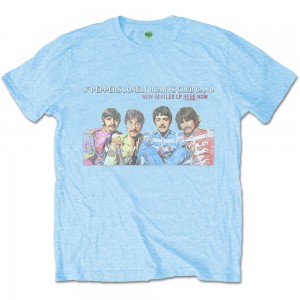 The Beatles Unisex T-Shirt: LP Here Now (Light Blue) (Medium)