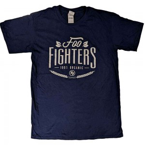 Foo Fighters Unisex T-Shirt: 100% Organic (Navy Blue) (Large)