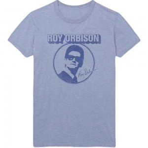 Roy Orbison Unisex T-Shirt: Photo Circle (Blue) (Medium)