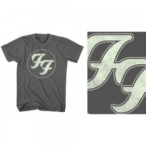Foo Fighters Unisex T-Shirt: Gold FF Logo (Charcoal Grey) (Medium)
