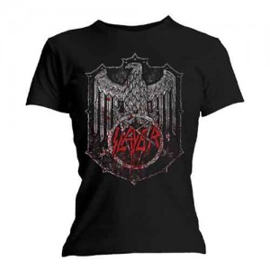 Slayer Ladies T-Shirt: Bloody Shield (Black) (Small)