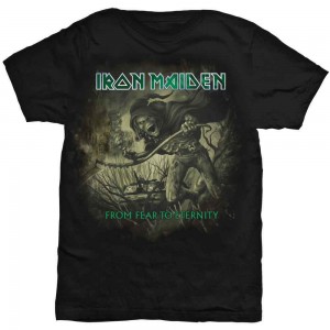 Iron Maiden Unisex T-Shirt: From Fear To Eternity Distressed (Black) (Medium)