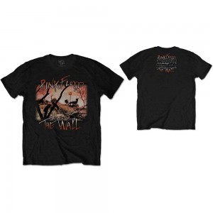 Pink Floyd Unisex T-Shirt: The Wall Meadow (Black) (Back Print) (Medium)