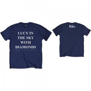 The Beatles Unisex T-Shirt: Lucy In The Sky With Diamonds (Navy Blue) (Back Print) (XX-Large)