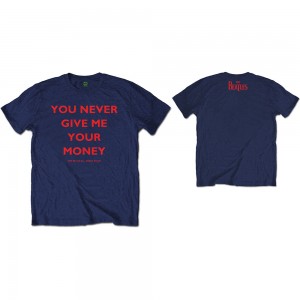 The Beatles Unisex T-Shirt: You Never Give Me Your Money (Navy Blue) (Back Print) (X-Large)