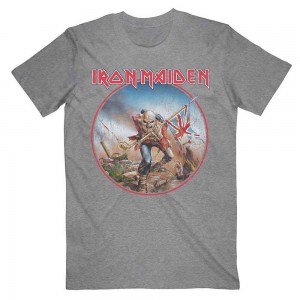 Iron Maiden Unisex T-Shirt: Trooper Vintage Circle (Grey) (Medium)