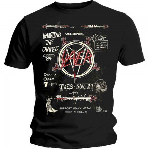 Slayer Unisex T-Shirt: Haunting 84 Flier (Black) (XX-Large)