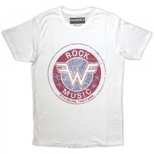 Weezer Unisex Retail Pack T-Shirt: Rock Music (White) (X-Large)