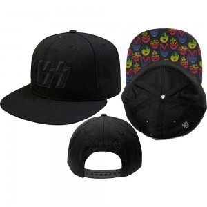 KISS Unisex Snapback Cap: Neon Faces (Black)