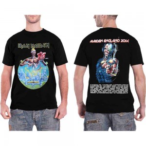 Iron Maiden Unisex T-Shirt: England 2014 Tour (Black) (Back Print) (Medium)