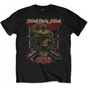 Black Sabbath Unisex T-Shirt: Bloody Sabbath 666 (Black) (Small)