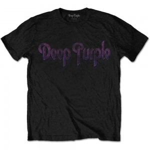 Deep Purple Unisex T-Shirt: Vintage Logo (Black) (X-Large)