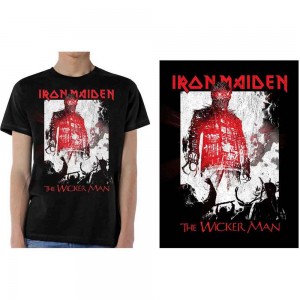 Iron Maiden Unisex T-Shirt: The Wicker Man Smoke (Black) (Large)