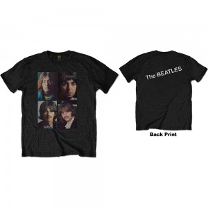 The Beatles Unisex T-Shirt: White Album Faces (Black) (Back Print) (X-Large)