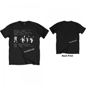 The Beatles Unisex T-Shirt: White Album Tracks (Black) (Back Print) (Large)