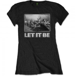 The Beatles Ladies T-Shirt: Let It Be Studio (Black) (Large)