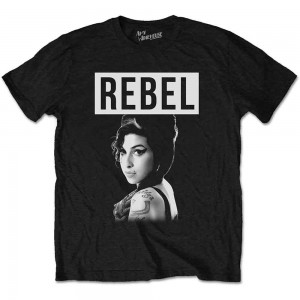 Amy Winehouse Unisex T-Shirt: Rebel (Black) (X-Large)