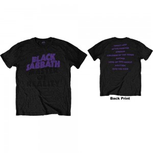 Black Sabbath Unisex T-Shirt: Masters of Reality Album (Black) (Back Print) (Small)