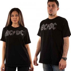 AC/DC Unisex T-Shirt: Logo (Black) (Embellished) (XX-Large)