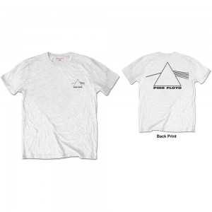 Pink Floyd Unisex Retail Pack T-Shirt: Dark Side of the Moon Prism (White) (Back Print) (Small)
