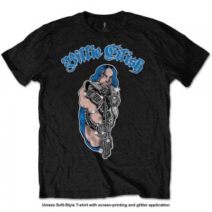 Billie Eilish Unisex T-Shirt: Bling (Black) (Glitter Print) (Large)