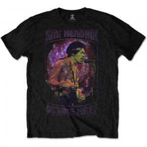 Jimi Hendrix Unisex T-Shirt: Purple Haze Frame (Black) (X-Large)