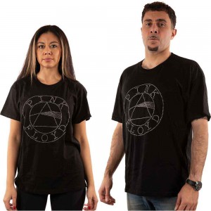 Pink Floyd Unisex T-Shirt: Circle Logo (Black) (Embellished) (Small)