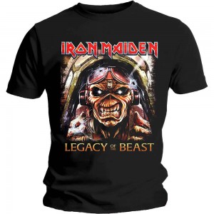 Iron Maiden Unisex T-Shirt: Legacy Aces (Black) (Large)