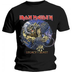 Iron Maiden Unisex T-Shirt: Eddie Chained Legacy (Black) (X-Large)