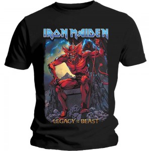 Iron Maiden Unisex T-Shirt: Legacy of the Beast 2 Devil (Black) (Large)