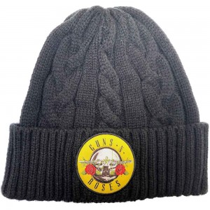 Guns N´ Roses Unisex Beanie Hat: Circle Logo (Black) (Cable Knit)