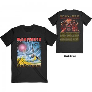 Iron Maiden Unisex T-Shirt: The Flight of Icarus (Black) (Back Print) (XX-Large)