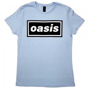 Oasis Ladies T-Shirt: Decca Logo (Light Blue) (XX-Large)