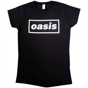 Oasis Ladies T-Shirt: Decca Logo (Black) (XX-Large)