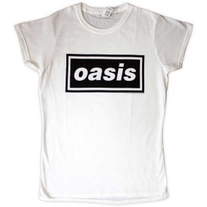 Oasis Ladies T-Shirt: Decca Logo (White) (Medium)