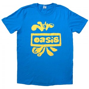 Oasis Unisex T-Shirt: Drawn Logo (Sapphire Blue) (Small)