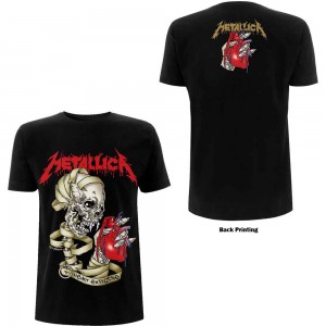 Metallica Unisex T-Shirt: Heart Explosive (Black) (Back Print) (Medium)