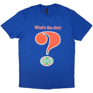 Oasis Unisex T-Shirt: Question Mark (Blue) (Medium)