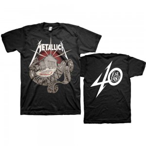 Metallica Unisex T-Shirt: 40th Anniversary Garage (Black) (Back Print) (Medium)