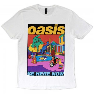 Oasis Unisex T-Shirt: Be Here Now Illustration (White) (X-Large)