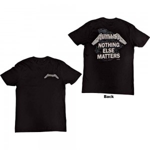Metallica Unisex T-Shirt: Nothing Else Matters (Black) (Back Print) (Medium)