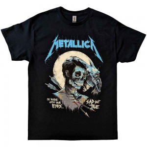 Metallica Unisex T-Shirt: Sad But True Poster (Black) (Large)