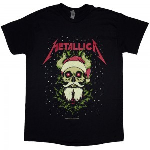 Metallica Unisex T-Shirt: Santa Horns (Black) (Small)