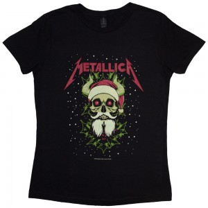 Metallica Ladies T-Shirt: Santa Horns (Black) (XX-Large)