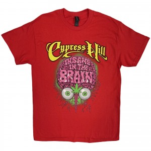 Cypress Hill Unisex T-Shirt: Insane In The Brain (Red) (X-Large)
