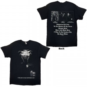 Darkthrone Unisex T-Shirt: A Blaze In The Northern Sky (Black) (Back Print) (Large)
