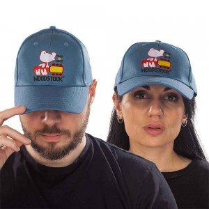 Woodstock Unisex Baseball Cap: Logo (Denim Blue)